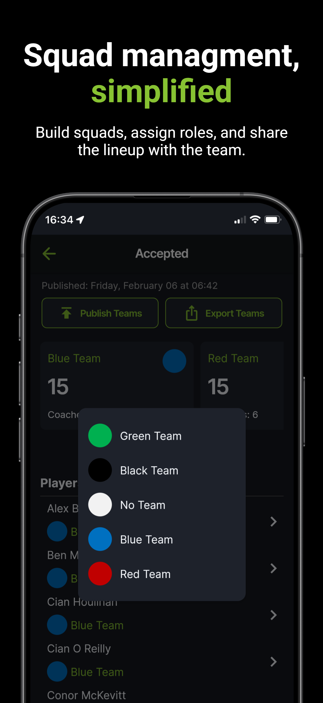 CoachSmart squad management